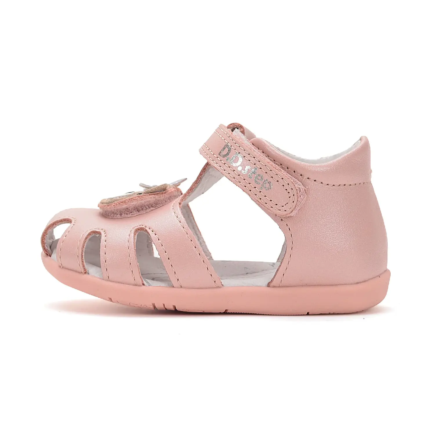 Sandały skórzane G075-51284D Baby Pink - obrazek 2