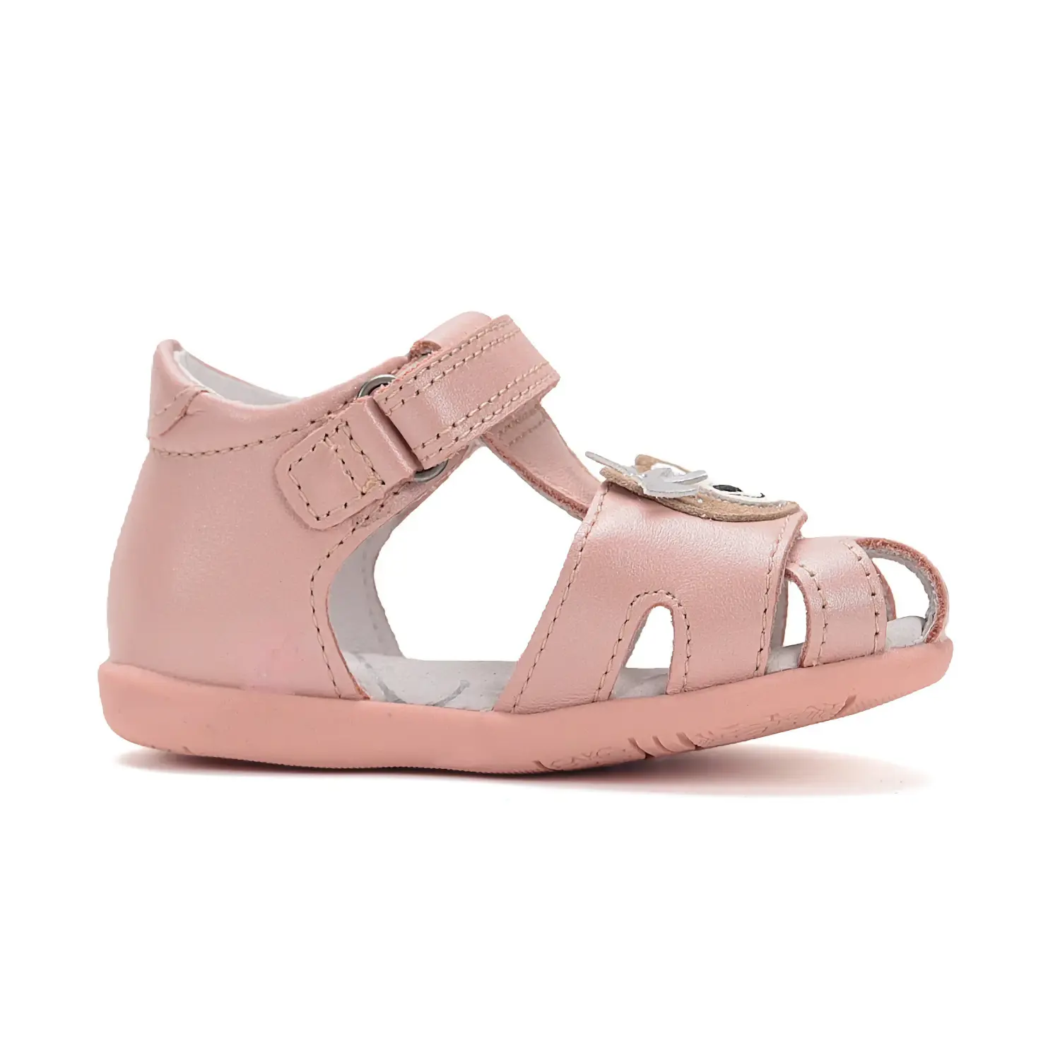 Sandały skórzane G075-51284D Baby Pink - obrazek 4