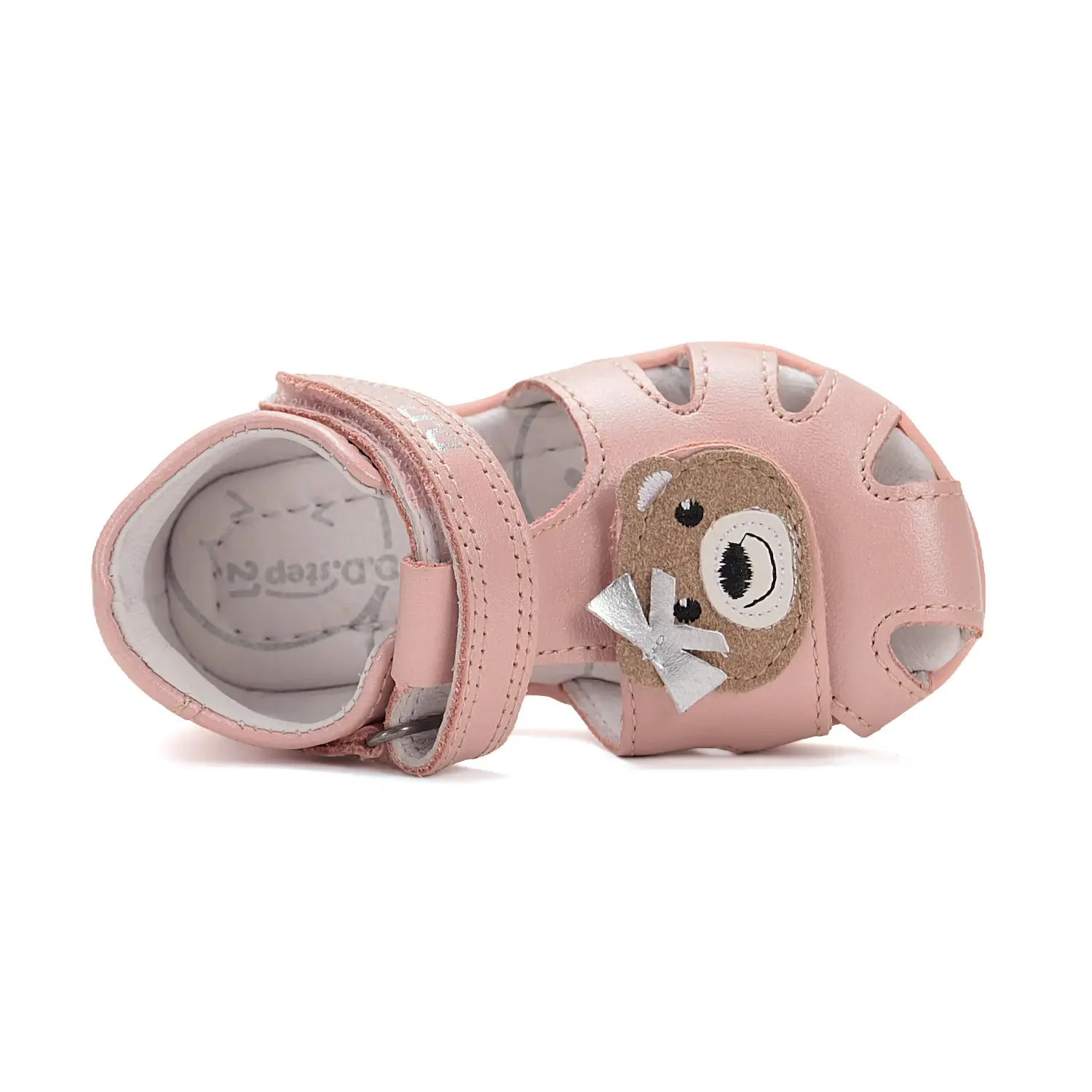 Sandały skórzane G075-51284D Baby Pink - obrazek 5