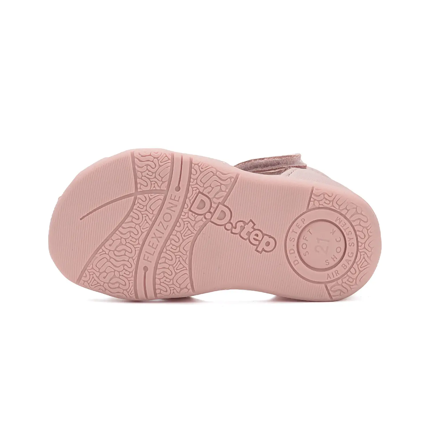 Sandały skórzane G075-51284D Baby Pink - obrazek 6