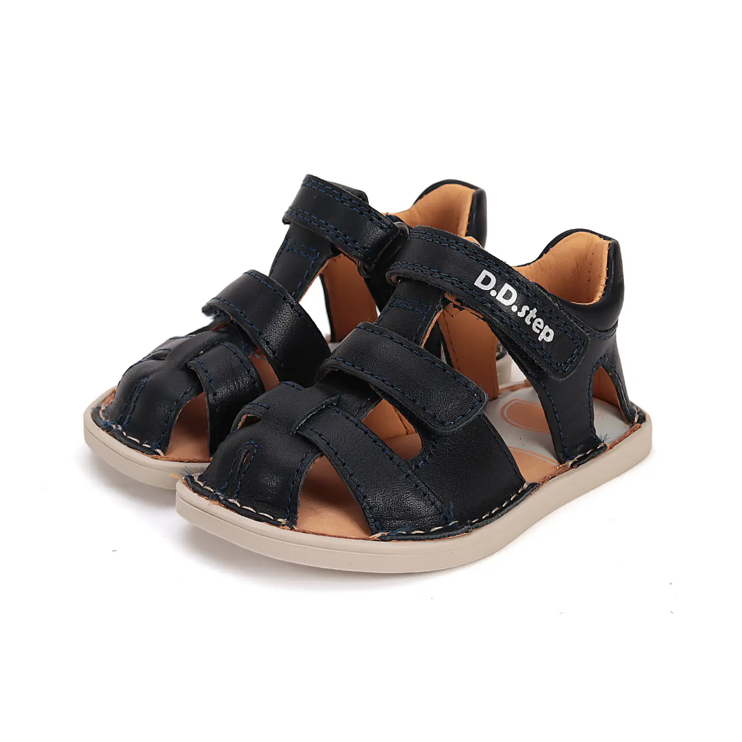 Sandały skórzane barefoot G076-51971 Royal Blue