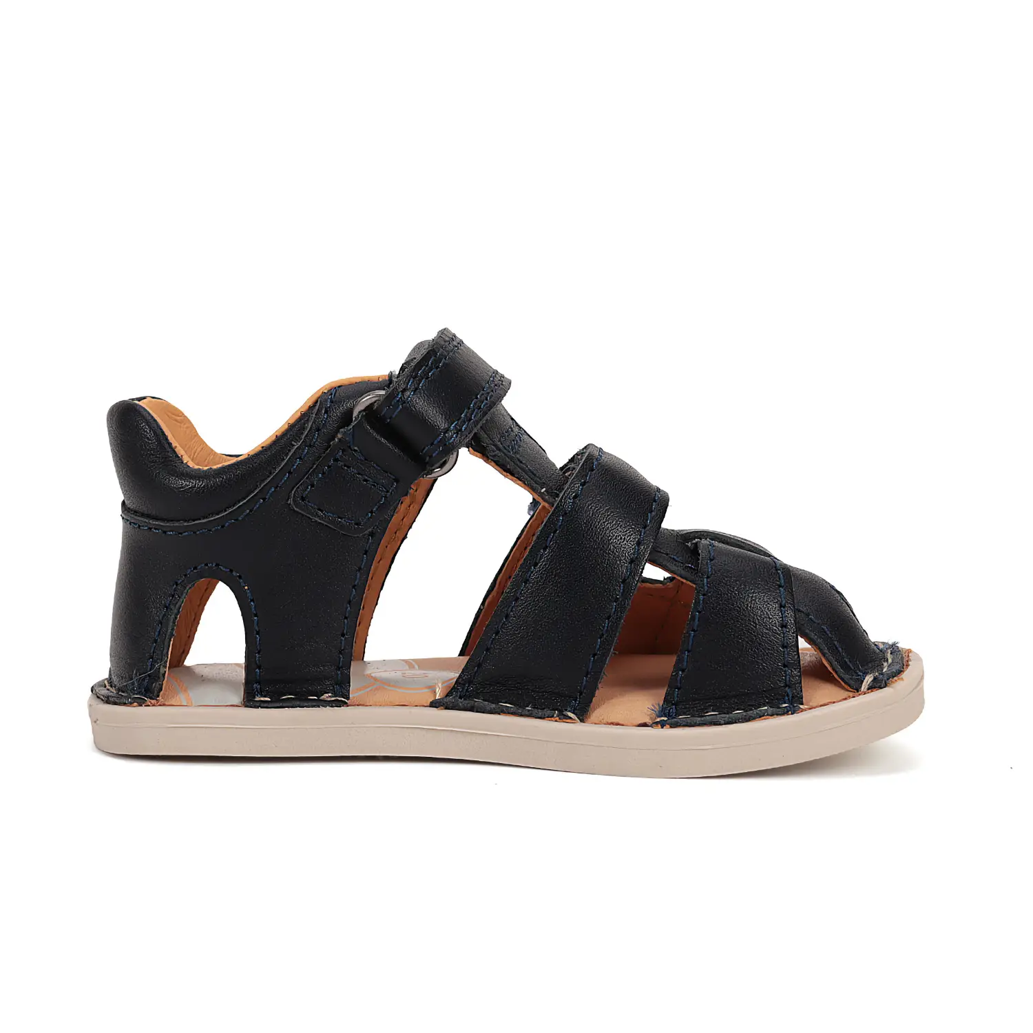 Sandały skórzane barefoot G076-51971 Royal Blue - obrazek 2