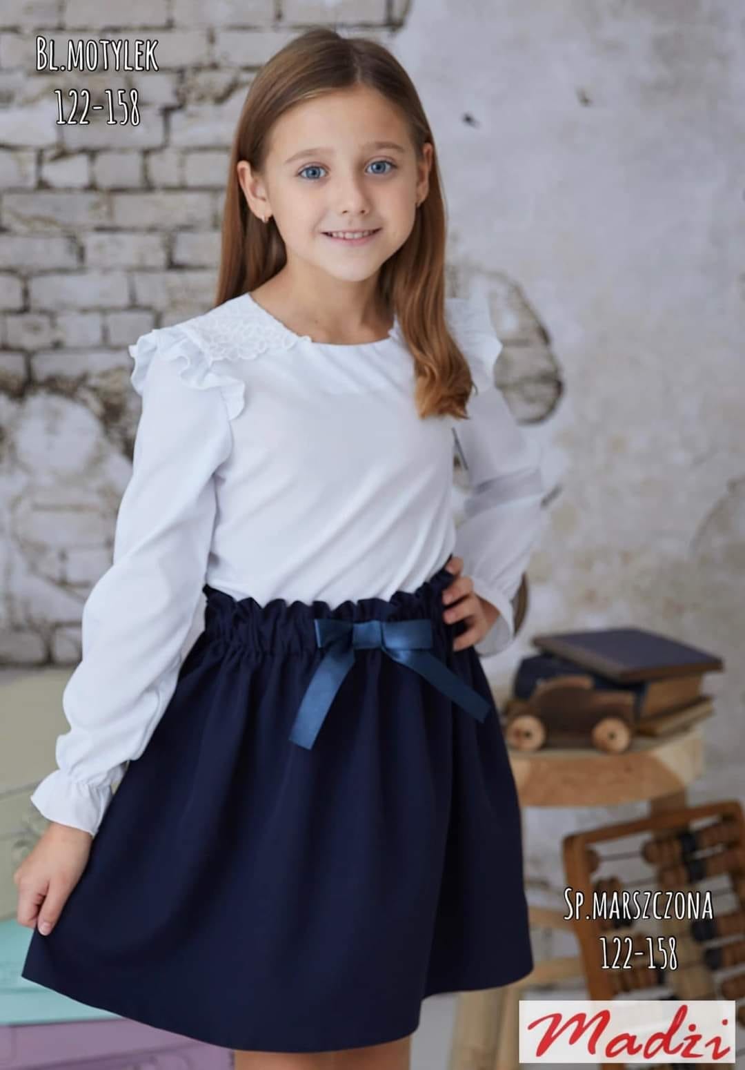 Spódnica marszczona w gumę granatowa Madżi