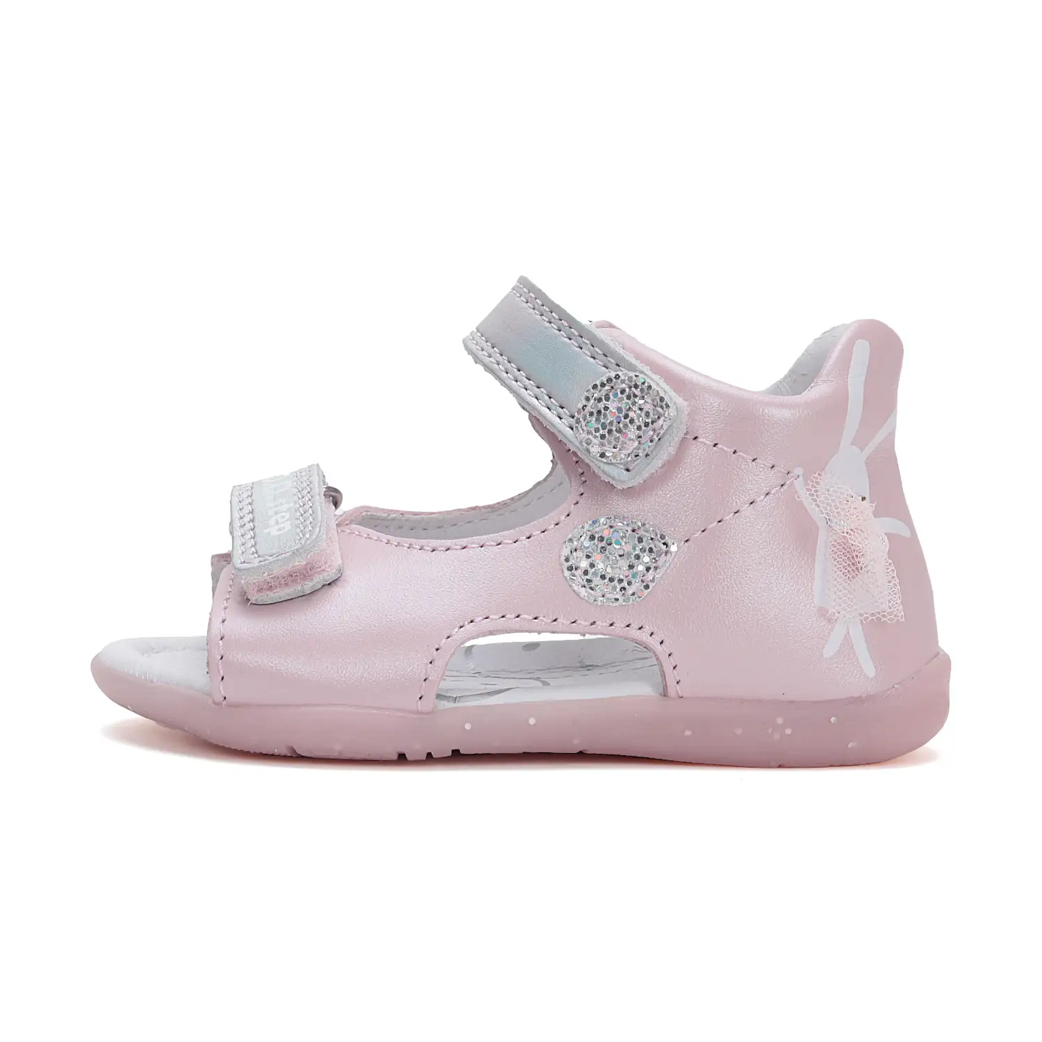 Sandały skórzane G075-51453 Baby Pink - obrazek 3